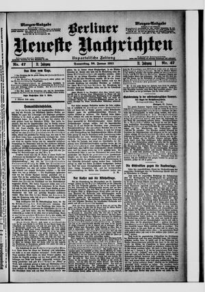 Berliner Neueste Nachrichten vom 26.01.1911