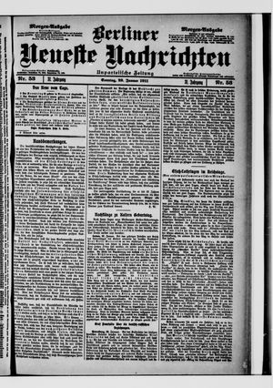 Berliner neueste Nachrichten vom 29.01.1911