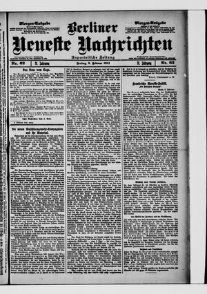 Berliner neueste Nachrichten vom 03.02.1911