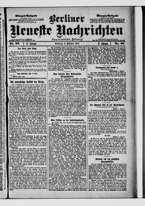 Berliner neueste Nachrichten vom 05.02.1911