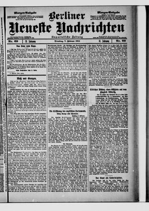 Berliner Neueste Nachrichten vom 07.02.1911