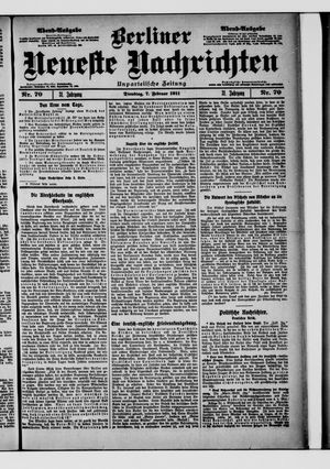 Berliner neueste Nachrichten on Feb 7, 1911