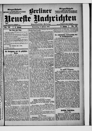Berliner neueste Nachrichten vom 09.02.1911