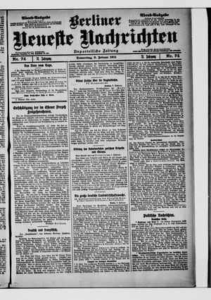 Berliner Neueste Nachrichten vom 09.02.1911