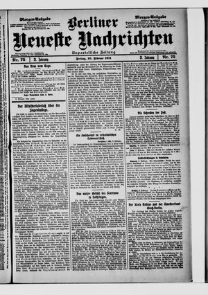 Berliner Neueste Nachrichten vom 10.02.1911