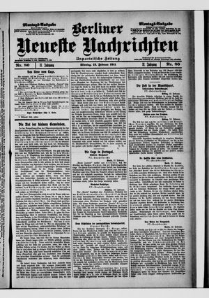 Berliner neueste Nachrichten on Feb 13, 1911