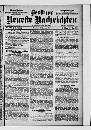 Berliner neueste Nachrichten vom 18.02.1911