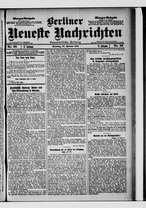 Berliner neueste Nachrichten vom 21.02.1911