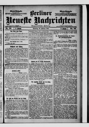 Berliner neueste Nachrichten vom 21.02.1911