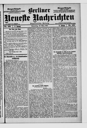 Berliner neueste Nachrichten vom 16.03.1911