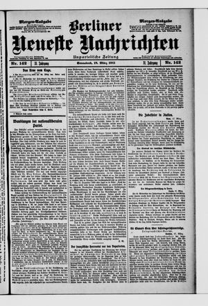 Berliner neueste Nachrichten vom 18.03.1911