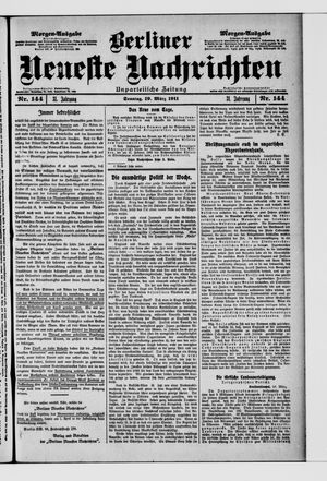 Berliner neueste Nachrichten vom 19.03.1911