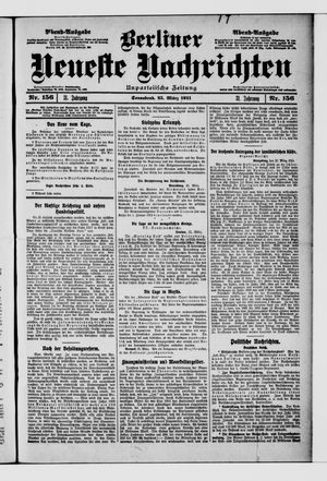 Berliner Neueste Nachrichten vom 25.03.1911