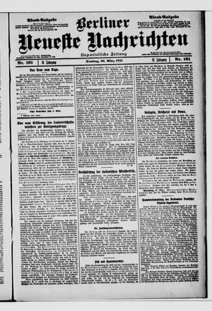 Berliner neueste Nachrichten vom 28.03.1911