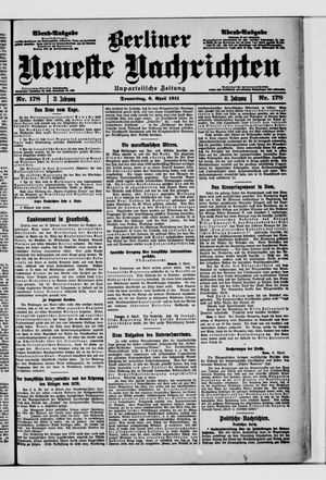 Berliner Neueste Nachrichten vom 06.04.1911