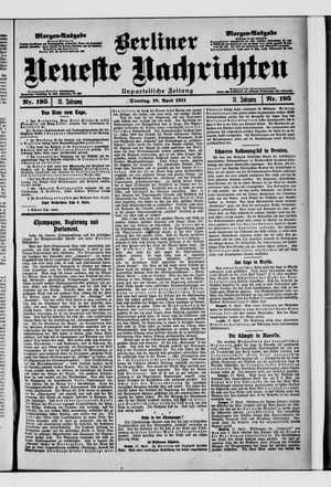 Berliner Neueste Nachrichten vom 18.04.1911