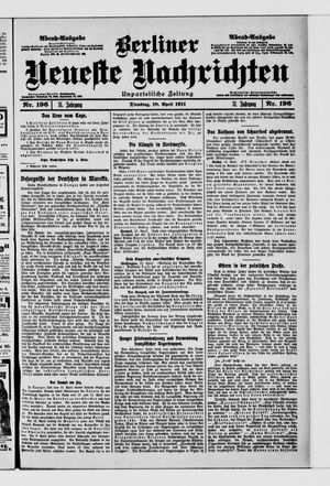 Berliner neueste Nachrichten vom 18.04.1911