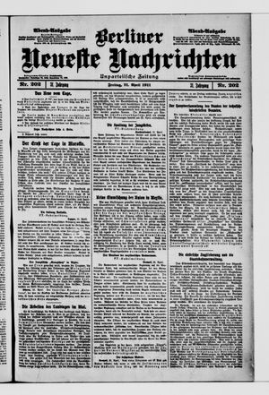 Berliner neueste Nachrichten vom 21.04.1911