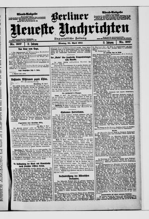 Berliner neueste Nachrichten vom 24.04.1911