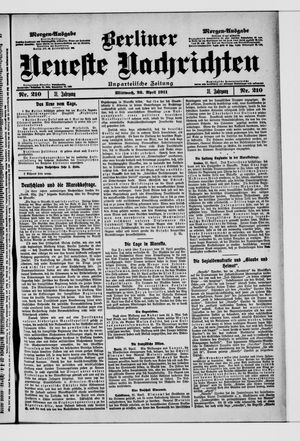 Berliner neueste Nachrichten vom 26.04.1911