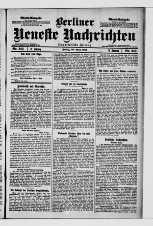 Berliner neueste Nachrichten vom 28.04.1911