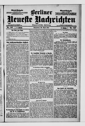 Berliner neueste Nachrichten vom 29.04.1911
