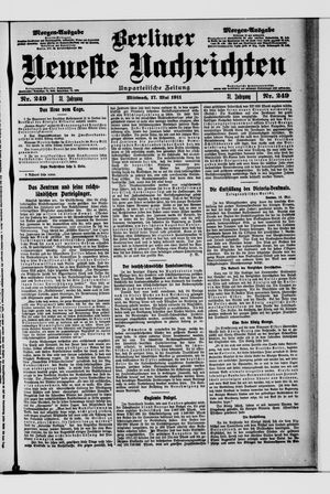 Berliner Neueste Nachrichten vom 17.05.1911