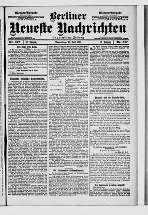 Berliner Neueste Nachrichten vom 27.07.1911