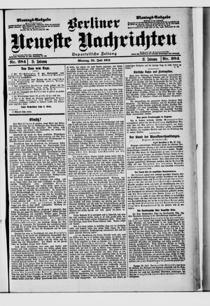 Berliner Neueste Nachrichten vom 31.07.1911