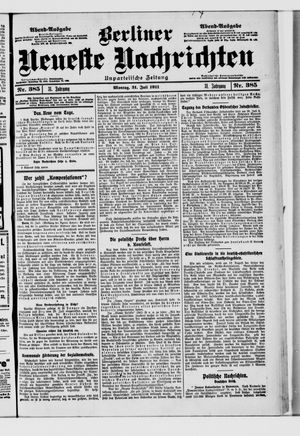 Berliner Neueste Nachrichten vom 31.07.1911