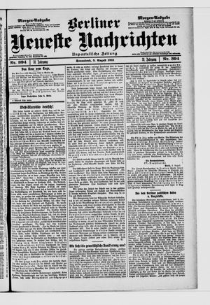 Berliner Neueste Nachrichten vom 05.08.1911