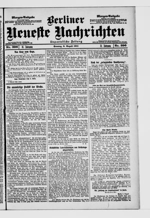 Berliner Neueste Nachrichten vom 06.08.1911