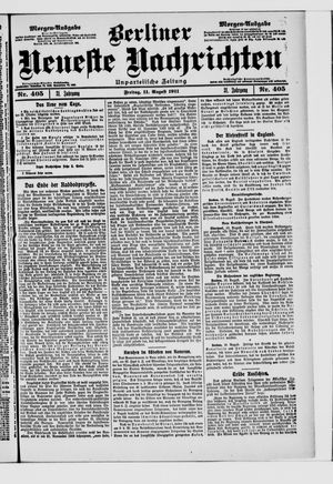 Berliner Neueste Nachrichten vom 11.08.1911