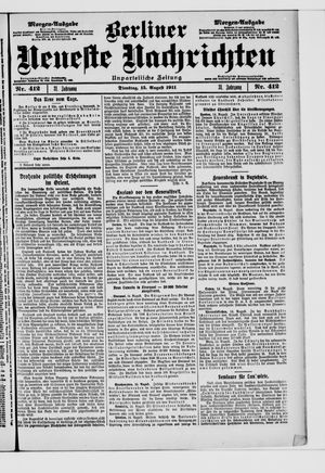 Berliner Neueste Nachrichten vom 15.08.1911