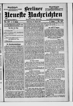 Berliner Neueste Nachrichten vom 17.08.1911