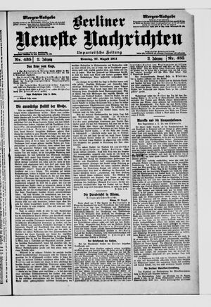 Berliner Neueste Nachrichten vom 27.08.1911