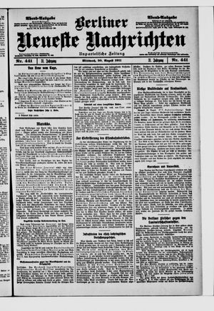 Berliner Neueste Nachrichten vom 30.08.1911