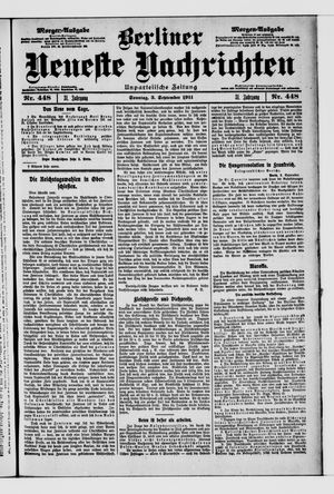 Berliner Neueste Nachrichten vom 03.09.1911