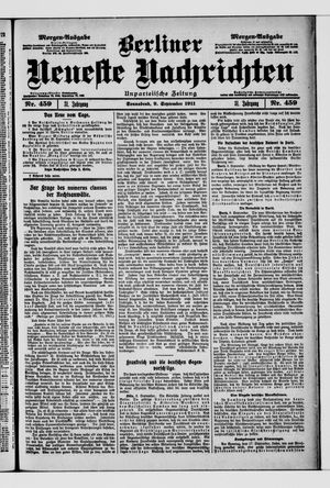Berliner Neueste Nachrichten vom 09.09.1911