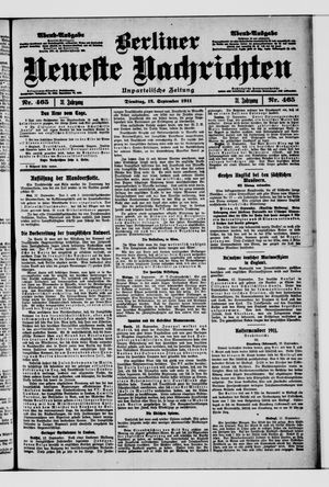 Berliner Neueste Nachrichten vom 12.09.1911