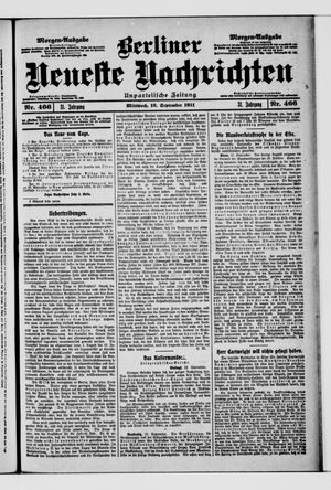 Berliner Neueste Nachrichten vom 13.09.1911