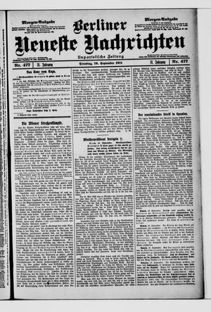 Berliner Neueste Nachrichten vom 19.09.1911
