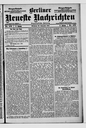 Berliner Neueste Nachrichten vom 20.09.1911