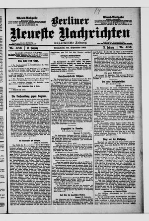 Berliner Neueste Nachrichten vom 23.09.1911