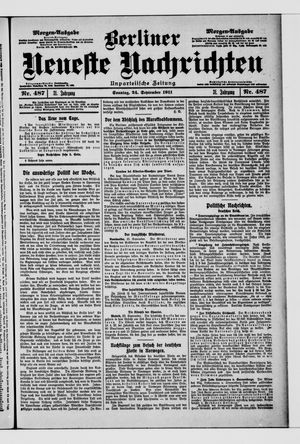 Berliner Neueste Nachrichten vom 24.09.1911