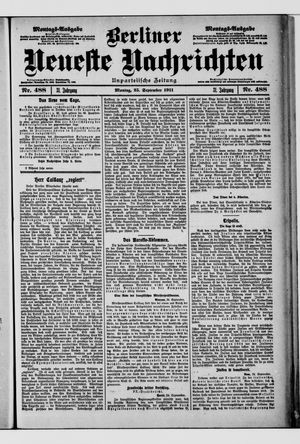 Berliner Neueste Nachrichten vom 25.09.1911