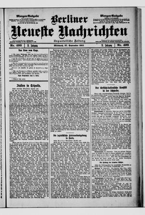 Berliner Neueste Nachrichten vom 27.09.1911
