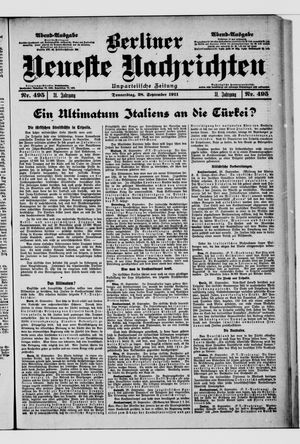 Berliner Neueste Nachrichten vom 28.09.1911