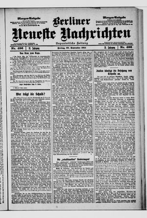 Berliner Neueste Nachrichten vom 29.09.1911