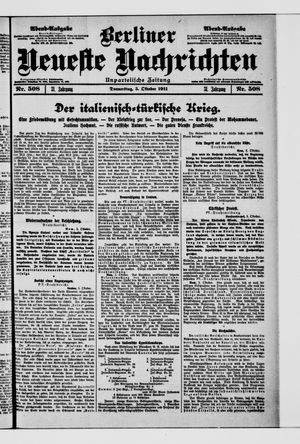 Berliner Neueste Nachrichten vom 05.10.1911